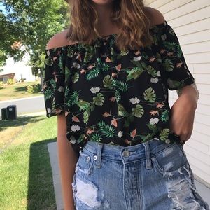Flora & Fauna off the shoulder top
